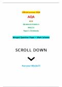 Official summer 2024 AQA GCSE RELIGIOUS STUDIES A 8062&sol;13 Paper 1&colon; Christianity Merged Question Paper &plus; Mark Scheme