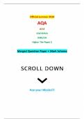 Official summer 2024 AQA GCSE STATISTICS 8382&sol;2H Higher Tier Paper 2 Merged Question Paper &plus; Mark Scheme