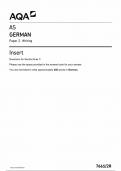 AQA AS GERMAN PAPER 2 INSERT  2024 &lpar;7661&sol;2R&colon; Writing&rpar;