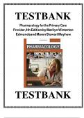 Test Bank - Pharmacology for the Primary Care Provider&comma; 4th Edition &lpar;Edmunds&comma; 2014&rpar;&comma; Chapter 1-73 &vert; All Chapters
