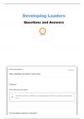 DEVELOPING LEADERS QUESTIONS AND ANSWERS