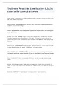 TruGreen Pesticide Certification 6&comma;3a&comma;3b exam with correct answers
