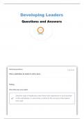 DEVELOPING LEADERS QUESTIONS AND ANSWERS