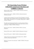 NIC Knowledge Exam &lpar;Written&rpar; UPDATED Actual Exam Questions and  CORRECT Answers