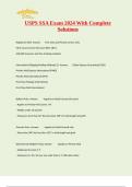 USPS SSA Exam 2024 With Complete Solutions