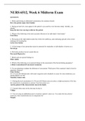 NURS 6512&comma; Week 6 Midterm Exam QUESTIONS AND ANSWERS GRADED A