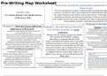 SOCS185N Week 5 Assignment; Pre-Writing Map Worksheet