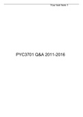 Exam Preparation PYC3701 Q&A