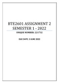 BTE2601 ASSIGNMENT 2 SEMESTER 1 - 2022 (221732)