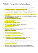 NSG6006 Pre-specialty Evaluation Exam 