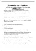 Kentucky Portion &mdash; Real Estate  UPDATED Actual Exam Questions and  CORRECT Answers