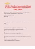 WB4424 - Post Test -Immunization Module 18 Vaccine Administration Correct Answers Latest Version