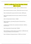 OTFIT Certification Exam Questions Solved 100&percnt; Correct
