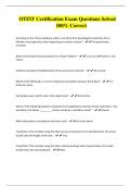 OTFIT Certification Exam Questions Solved 100&percnt; Correct