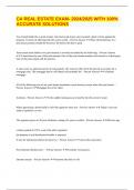 CA REAL ESTATE EXAM- 2024&sol;2025 WITH 100&percnt; ACCURATE SOLUTIONS