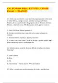 CALIFORNIA REAL ESTATE LICENSE EXAM 1 2024&sol;2025