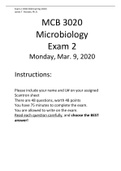 MCB 3020 Microbiology Exam 2