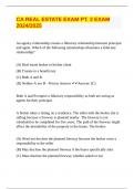 CA REAL ESTATE EXAM PT&period; 2 EXAM 2024&sol;2025