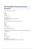 DAT Quantitative Reasoning Practice Questions and Answers 2024/2025( A+ GRADED 100% VERIFIED).