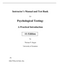 Test Bank for Psychological Testing 4th Edition Hogan