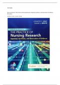 TEST BANK&colon;  Burns and Grove's The Practice of Nursing Research&colon; Appraisal&comma; Synthesis&comma; and Generation of Evidence 9th edition Jennifer R&period; Gray &comma; Susan K&period; Grove &vert;&vert;WELL COVERD QUESTION AND ANSWERS 2024