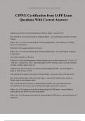 CIPP&sol;E Certification from IAPP Exam Questions With Correct Answers