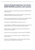 Indiana Pesticide Applicator Core Exam &lpar;MAIN REVIEW&rpar; questions with answers