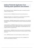 Indiana Pesticide Applicator Core Training exam questions and answers