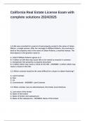 California Real Estate License Exam with complete solutions 2024&lowbar;202