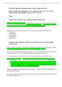NURS 301 Health Assessment Exam 1 Focus Topics to Review Exam 1 will cover Chapters 1 to 5&comma; Chapters 8&comma; 9&comma; 13&comma; 14&comma; 19&comma; 23 Exam Items&colon; 50 multiple choice&comma; True or False