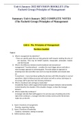 Unit 6 The Principles of Management Revision booklet Summary COMPLETE &lpar;The Fachetti Group&rpar; 2022