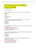 PSYCHOLOGY 291 EXAM 4 STUDY GUIDE