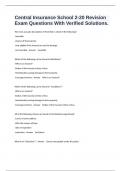 Central Insurance School 2-20 Revision Exam Questions With Verified Solutions&period;