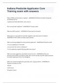 Indiana Pesticide Applicator Core Training exam with answers