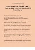 Corrective Exercise Specialist - Quiz 1 Material - Final Exam Prep Questions With Correct Answers