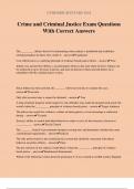 Crime and Criminal Justice Exam Questions With Correct Answers