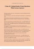 Crime & Criminal Justice Exam Questions With Correct Answers