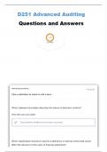 D215 AUDITING&comma; PRE-ASSESMENT PA QUESTIONS AND ANSWERS