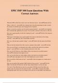 EPIC IMP 100 Exam Questions With Correct Answers