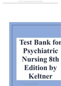 Test Bank for Psychiatric Nursing 8th Edition by Keltner.