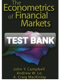 Exam (elaborations) TEST BANK FOR The Econometrics of Financial Market 