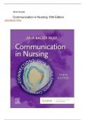 Test Bank &colon; Communication in Nursing&comma; 10th Edition&comma; 10th Edition &lpar;Julia Balzer Riley 2024&sol;25&rpar;latest edition graded A&plus;