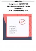 MNO2605 Assignment 4 &lpar;VERIFIED ANSWERS&rpar; Semester 2 2024 &lpar;249594&rpar; - DUE 23 September 2024