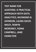 Test Bank For Auditing A Practical Approach With Data Analytics&comma; Raymond N&period; Johnson&comma; Laura Davis Wiley&comma; Robyn Moroney&comma; Fiona Campbell&comma; Jane Hamilton