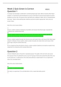 Exam &lpar;elaborations&rpar; MATH 225N WEEK 2 STATISTICS QUIZ &ndash; QUESTION AND ANSWERS Week 2 Quiz Green is Correct Question 1 A company has developed a wristband for monitoring blood sugar levels without requiring direct blood samples&period; It is interested in demonstra