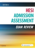 HESI ADMISSION ASSESMENT (EXAM REVIEW)