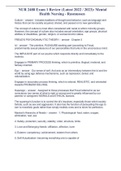 NUR 2488 Exam 1 Review &lpar;Latest 2022 &sol; 2023&rpar;&colon; Mental Health Nursing - Rasmussen