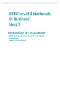 BTEC Level 3 Nationals in Business: Unit 7-preparation for assesment