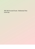 NR 509 Focused Exam- Abdominal Pain transcript.