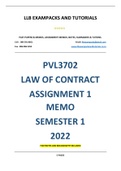 PVL3702 ASSIGNMENT 1 MEMO - SEMESTER 1 - 2022  